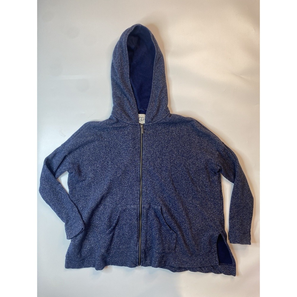 UGG Mavis Hoodie Women's Small Full Zip Oversized Blue Lined Jacket Lounge